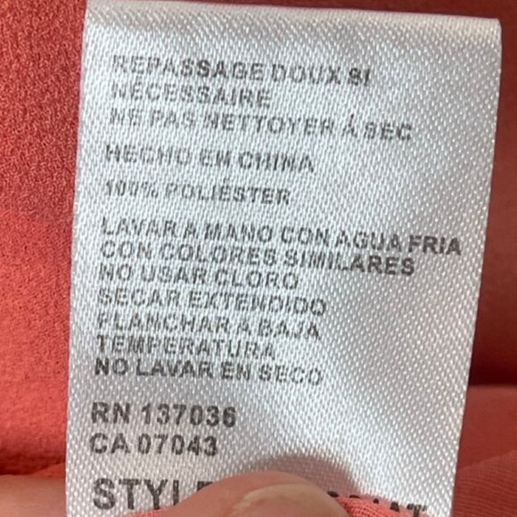 PAPER CRANE | Coral Pink High Neck Halter Style Blouse | Size S - Picture 9 of 11